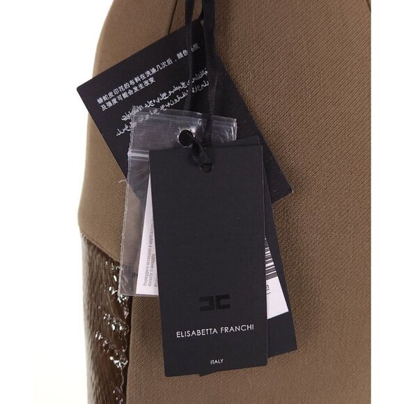 Elisabetta Franchi Reptile Panel Mini Skirt 40 US 4 S Brown NWT - Picture 8 of 13